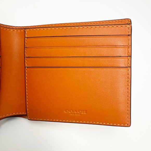 Coach CH084 3 In 1 Wallet Coach Stamp Mens Refined Calf Leather orange - Picture 4 of 8